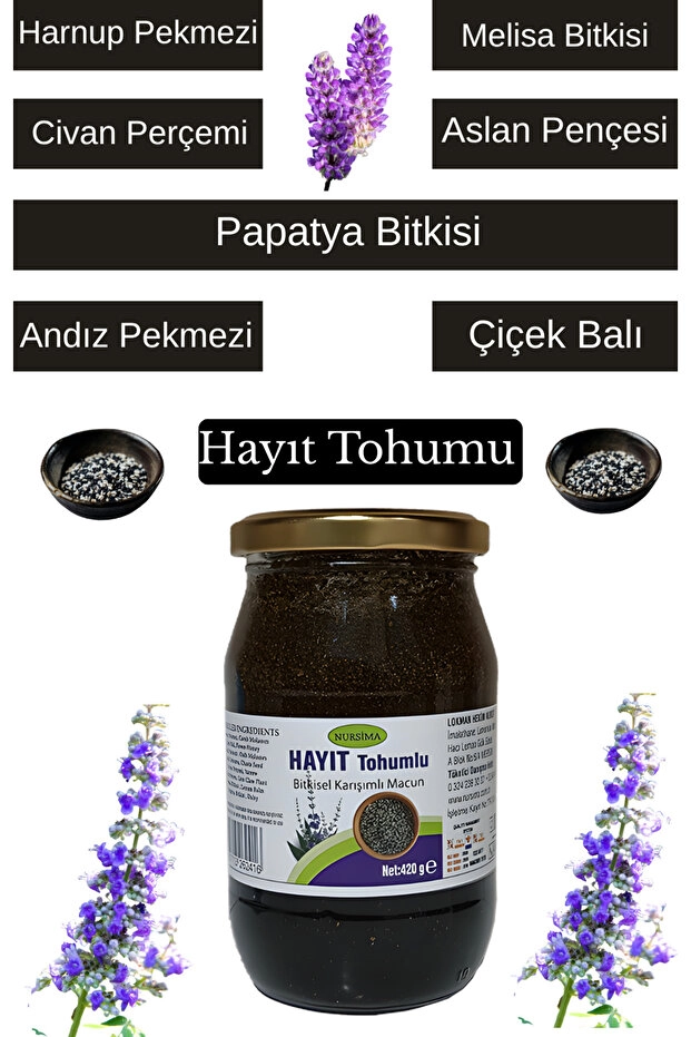 Nursima Hayıt Tohumlu Bitkisel Karışımlı Macun 420 Gr