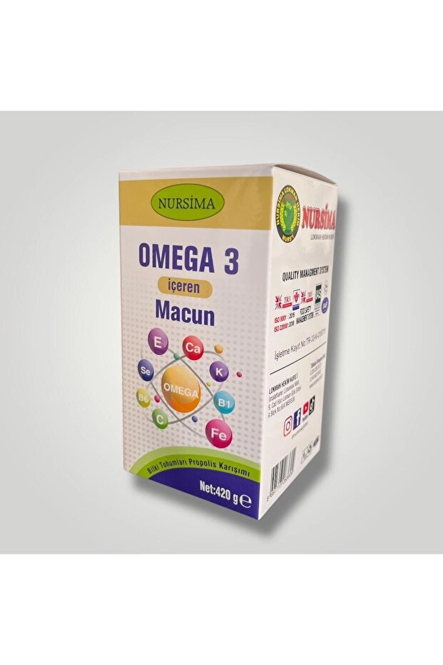 Nursima Omega 3 İçeren Macun Bitki Tohumları Propolis Karışımı 420 Gr