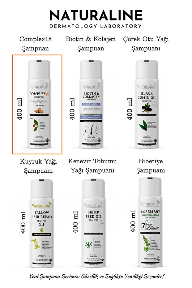 Naturaline Complex 18 Şampuan + Seramid 400 Ml
