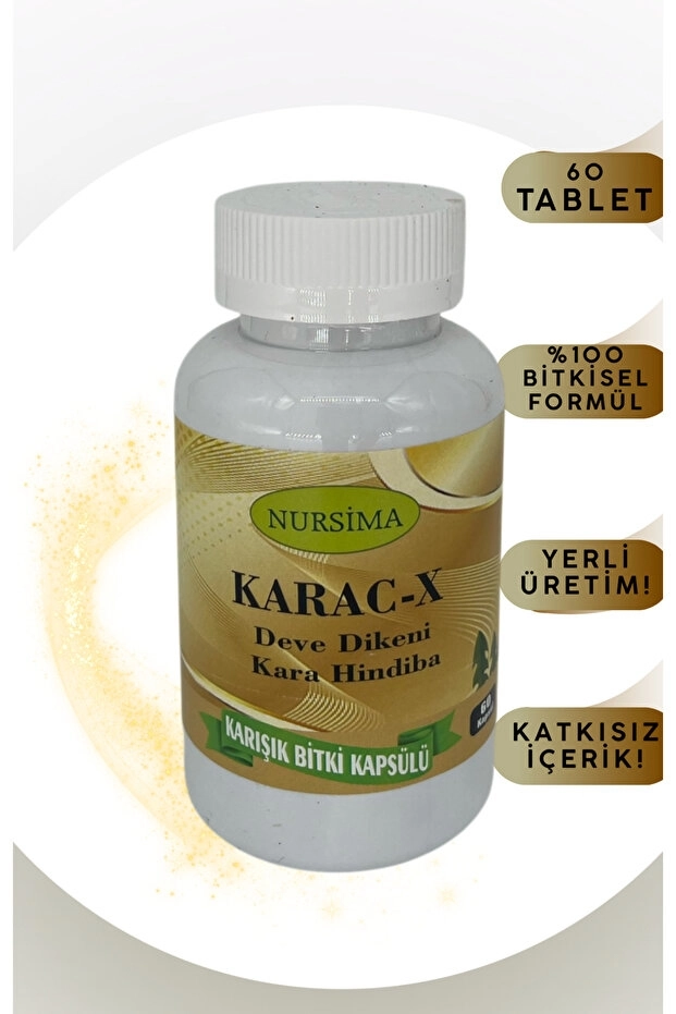 Nursima Karac-X Deve Dikeni Kara Hindiba Karışık Bitki Kapsülü 60 Adet