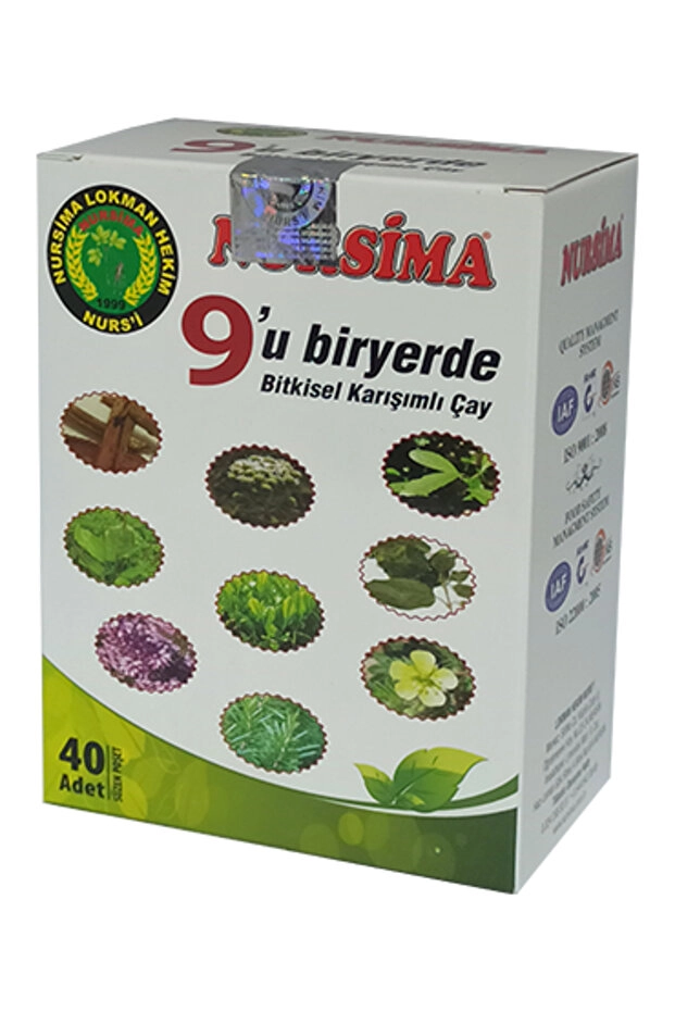 Nursima 9’U 1 Yerde Bitkisel Karışımlı Çay 40 Süzen Poşet