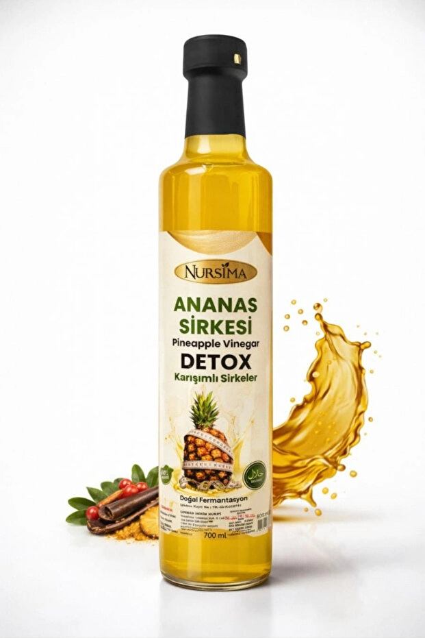 Nursima Ananas Sirkesi Detox Karışımlı Sirkeler Cam Şişe 500 Ml