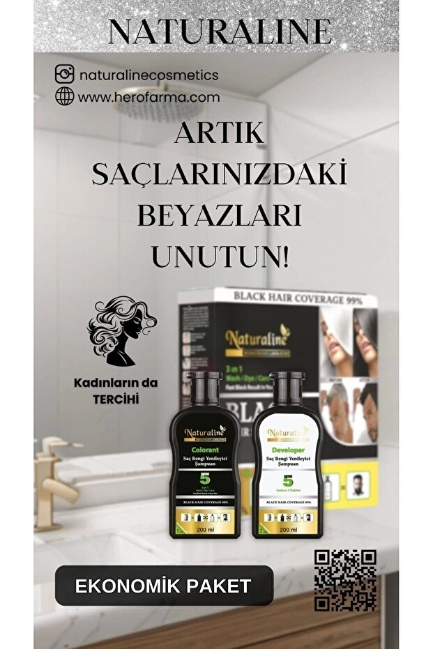Naturaline Siyah Şampuan 200 Ml + 200 Ml