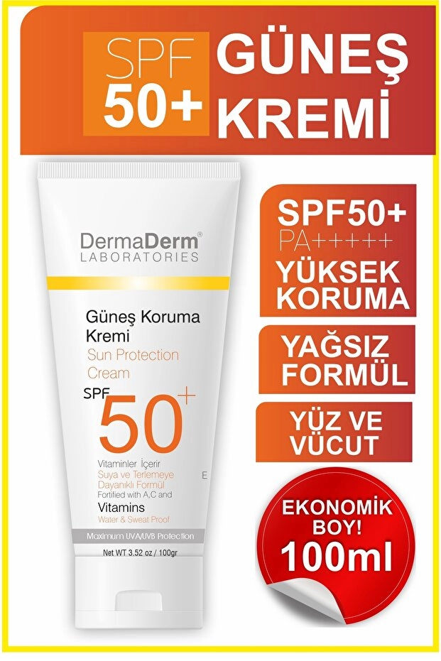 Dermaderm Güneş Koruma Kremi spf 50+ 100 g Koli 12 Adet