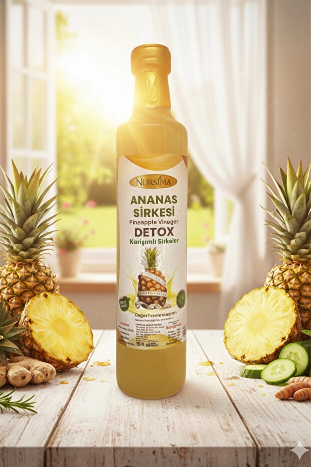 Nursima Ananas Sirkesi Detox Karışımlı Sirkeler Cam Şişe 500 Ml