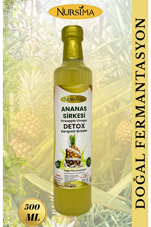 Nursima Ananas Sirkesi Detox Karışımlı Sirkeler Cam Şişe 500 Ml