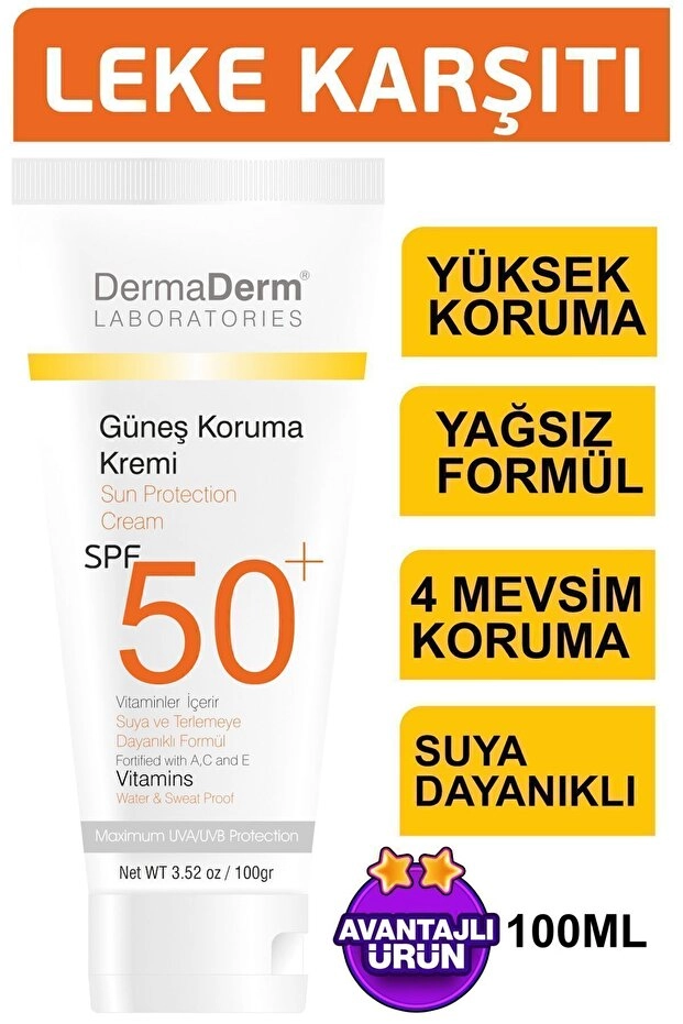 Dermaderm Güneş Koruma Kremi spf 50+ 100 g Koli 12 Adet