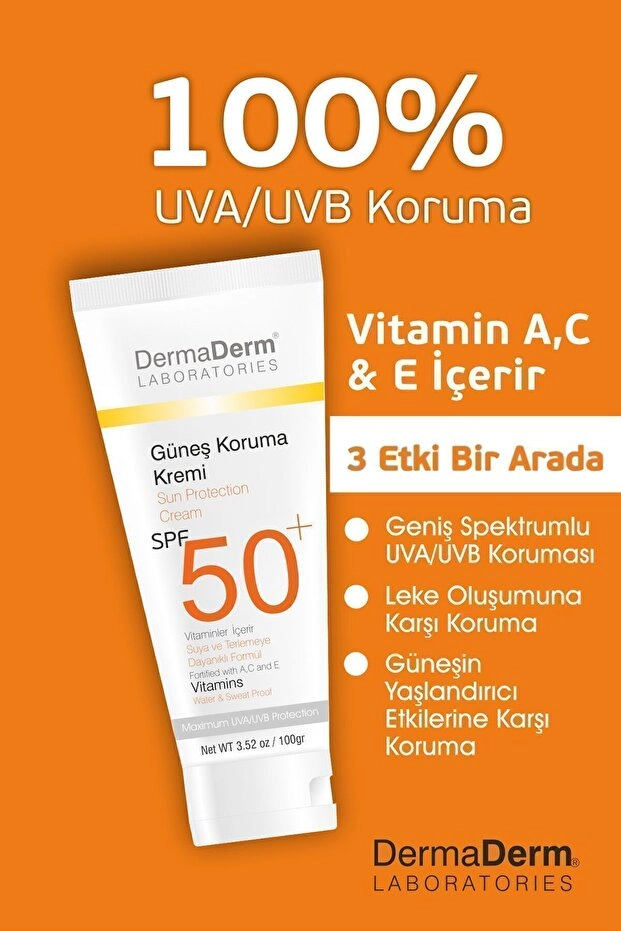 Dermaderm Güneş Koruma Kremi spf 50+ 100 g Koli 12 Adet