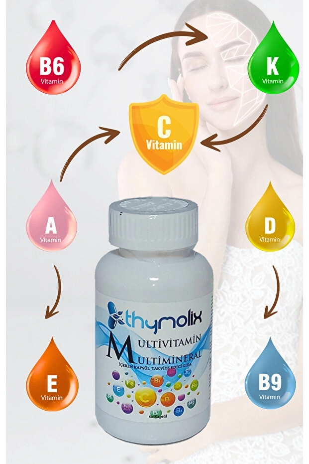 Thymolix Multivitamin Kapsül 60 Adet Koli 12 Adet