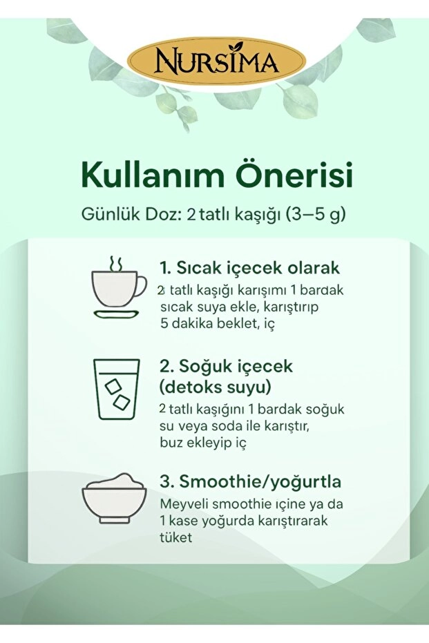 Nursima Fitfix Elmalı Bitkisel Karışımlı Toz 140 Gr
