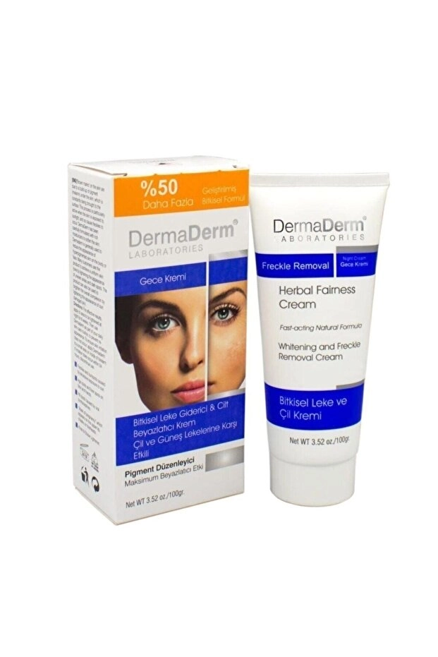 Dermaderm ’’Bitkisel Leke Giderici&Cilt Beyazlatıcı Krem (Gece Kremi)’’ 100 g Koli 12 Adet
