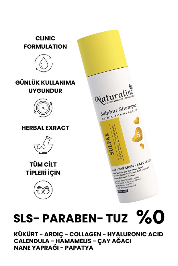 Naturaline Sülfax Kükürt Şampuanı – Saç Dökülmesi ve Kepeğe Karşı Etkili Bakım 200 Ml