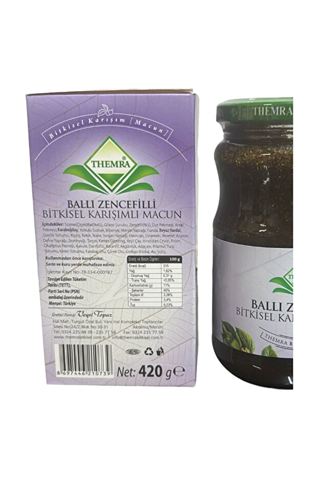 Themra Ballı Zencefilli Bitkisel Karışımlı Macun 420 GR Koli 15 Adet