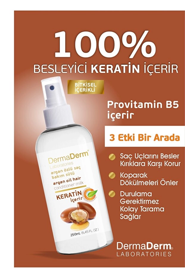 Dermaderm Argan Özlü Saç Bakım Sütü 250 ml