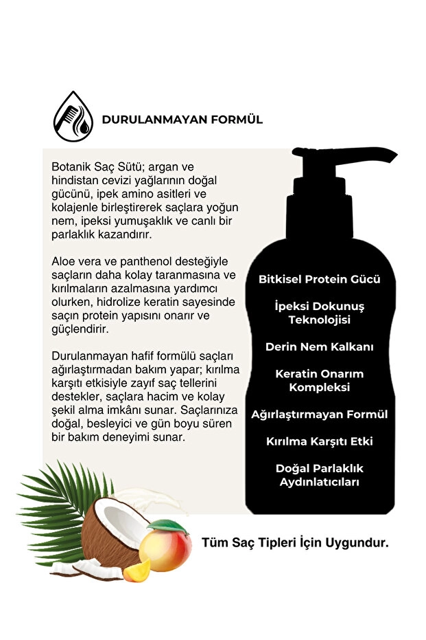 Naturaline Botanik Şaç Sütü Besleyici Onarıcı Krem 200 Ml
