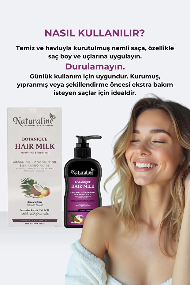 Naturaline Botanik Şaç Sütü Besleyici Onarıcı Krem 200 Ml