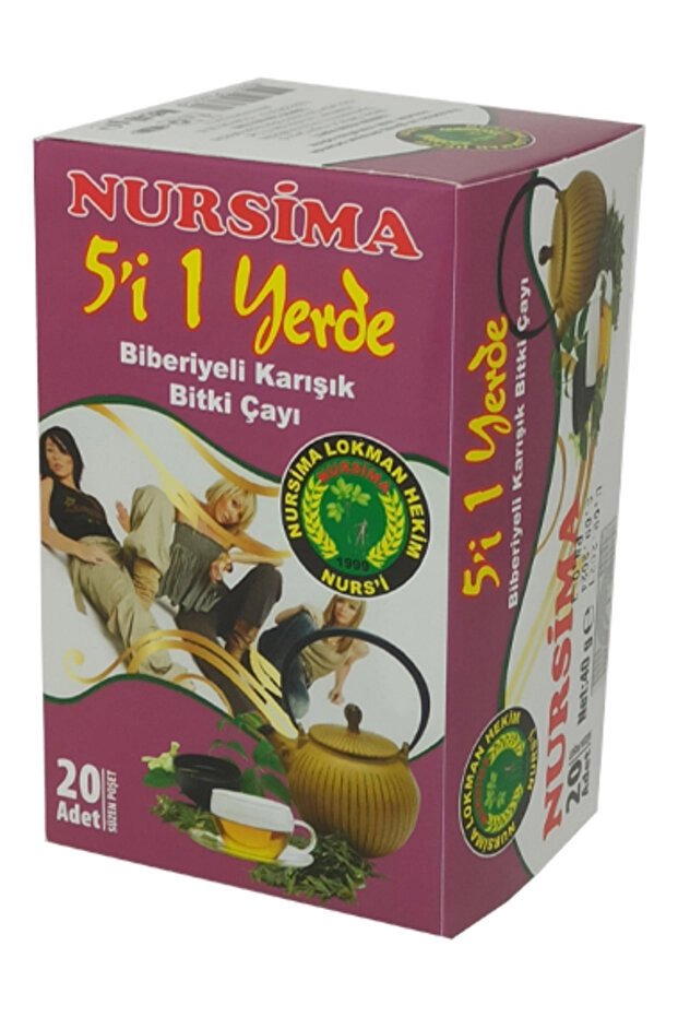 Nursima 5’İ 1 Yerde Biberiyeli Karışık Bitki Çayı 20 Süzen Poşet