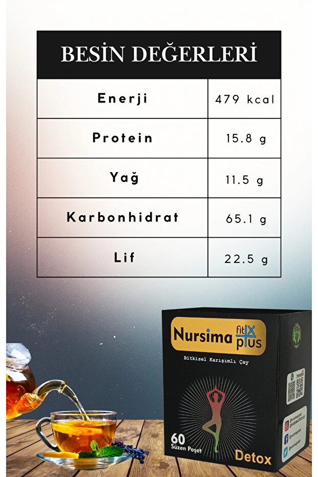 Nursima Fit X Plus Detox Çayı 60 Süzen Poşet