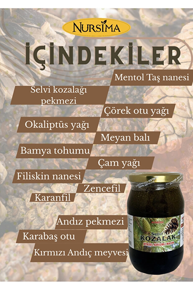 Nursima Selvi Kozalak Macunu Bitkisel Karışımlı Macun 420 Gr