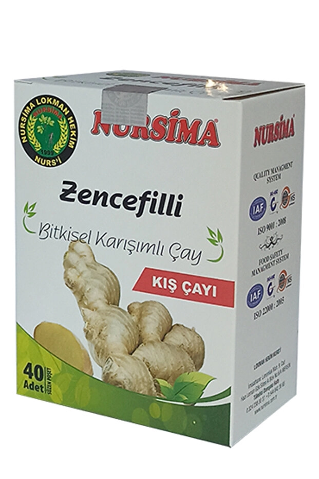 Nursima Zencefilli Bitkisel Karışımlı Çay 40 Süzen Poşet