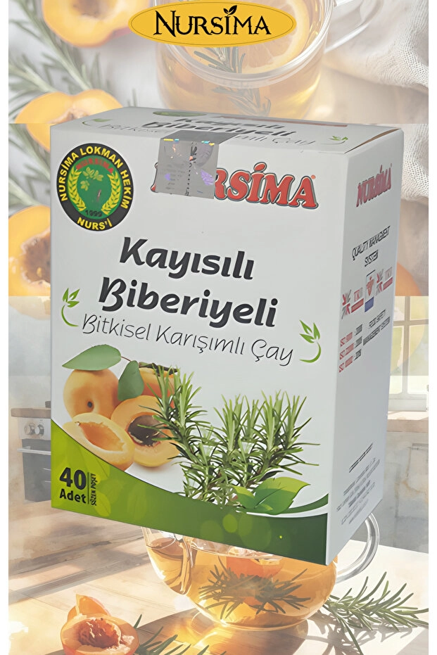 Nursima Kayısılı Biberiyeli  Bitkisel Karışımlı Çay 40 Süzen Poşet