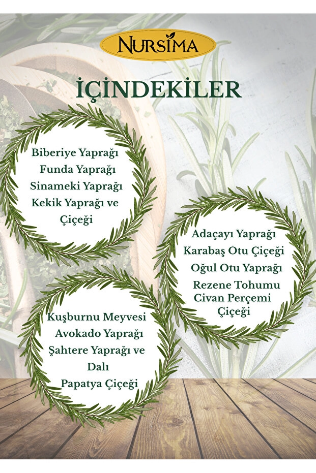 Nursima Biberiye Bitkisel Çayı 20 Süzen Poşet
