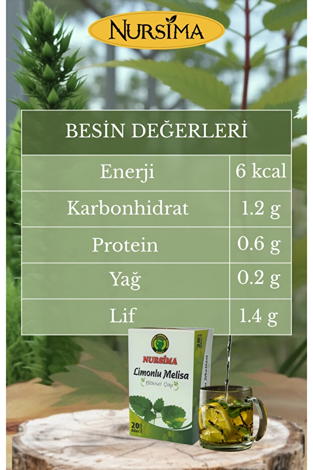 Nursima Limonlu Melisa Bitkisel Çay 20 Süzen Poşet