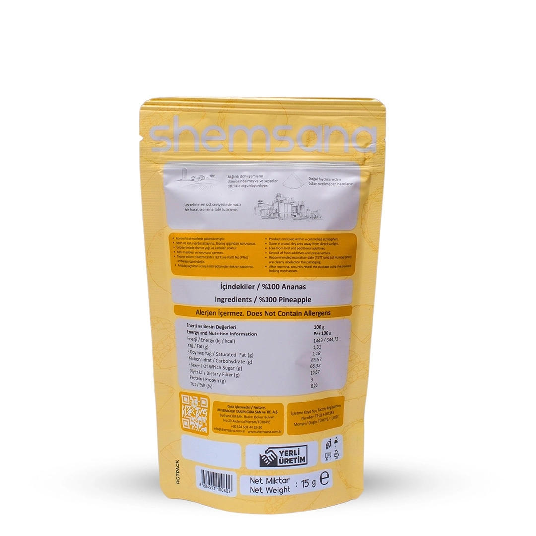 Shemsana Kurutulmuş Ananas 15 Gram Paket