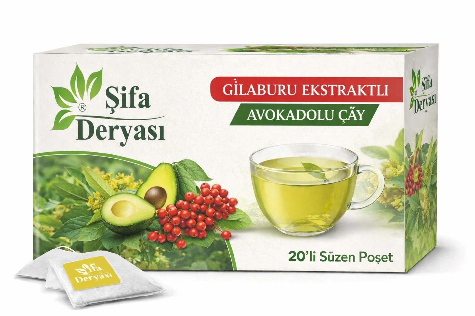 Şifa Deryası Gilaburu Ekstraktlı Avokadolu Çay 20’li Süzen Poşet
