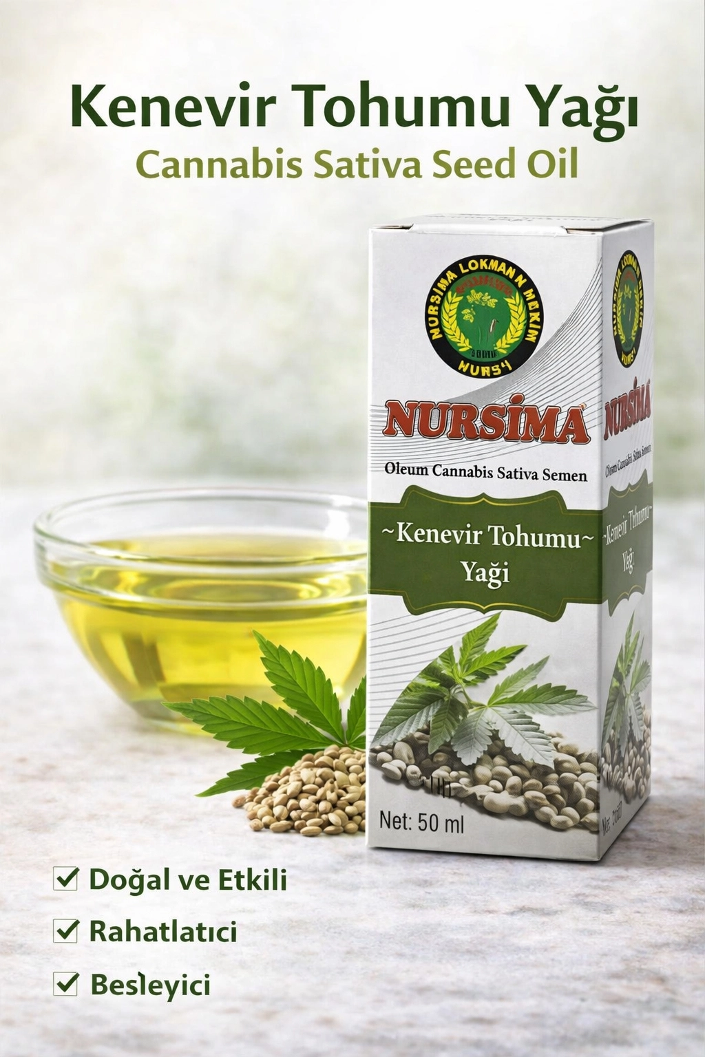 Nursima Kenevir Tohumu Yağı 50 Ml
