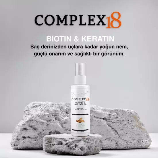 Naturaline Complex 18 Onarıcı Şaç Bakım Yağı Biotin Keratin 100 Ml