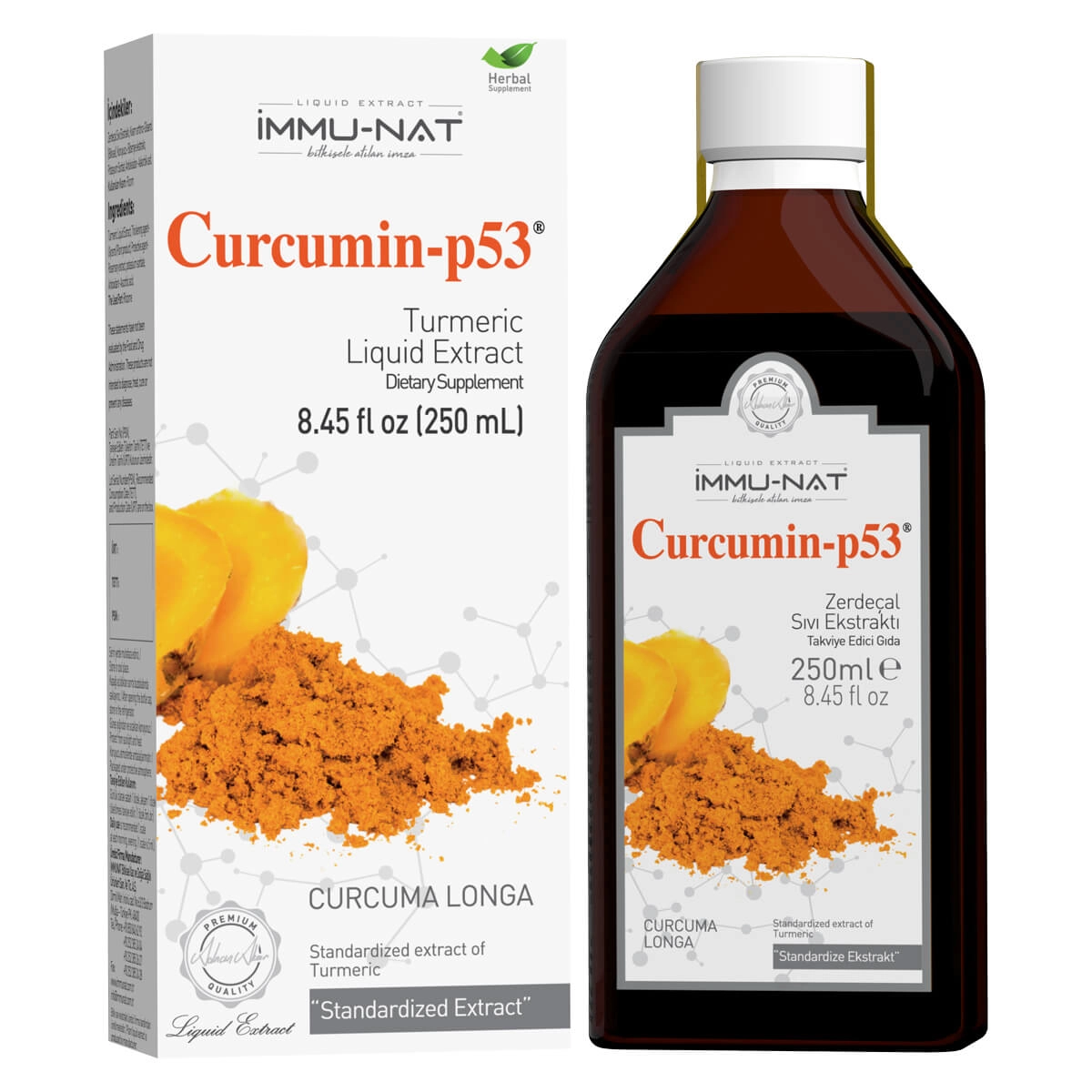 Immu-Nat Zerdeçal Ekstraktı Curcumin-p53 250 ML