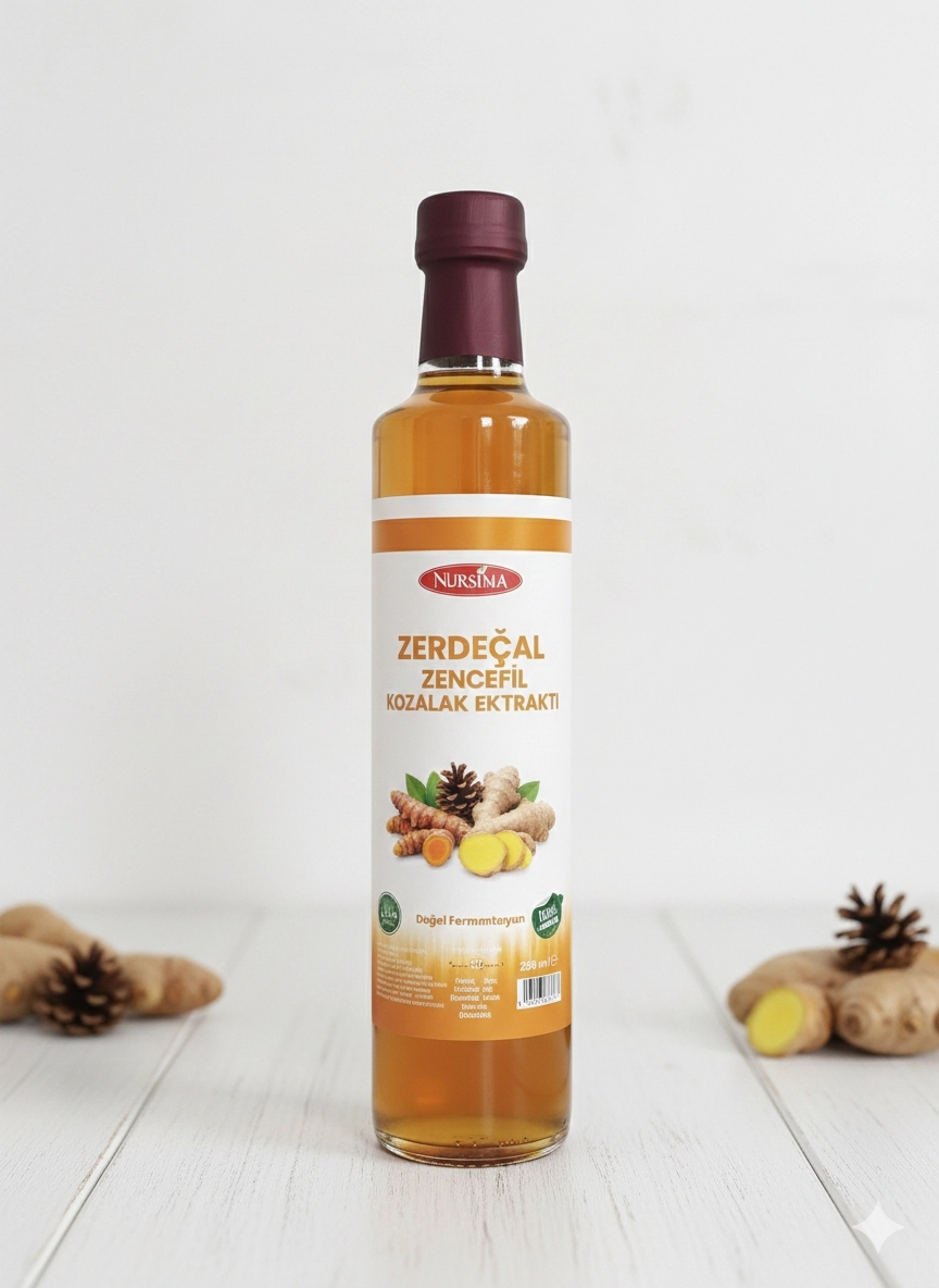 Nursima Zerdeçal Zencefil Kozalak Ekstraktı 250 Ml Koli 12 Adet