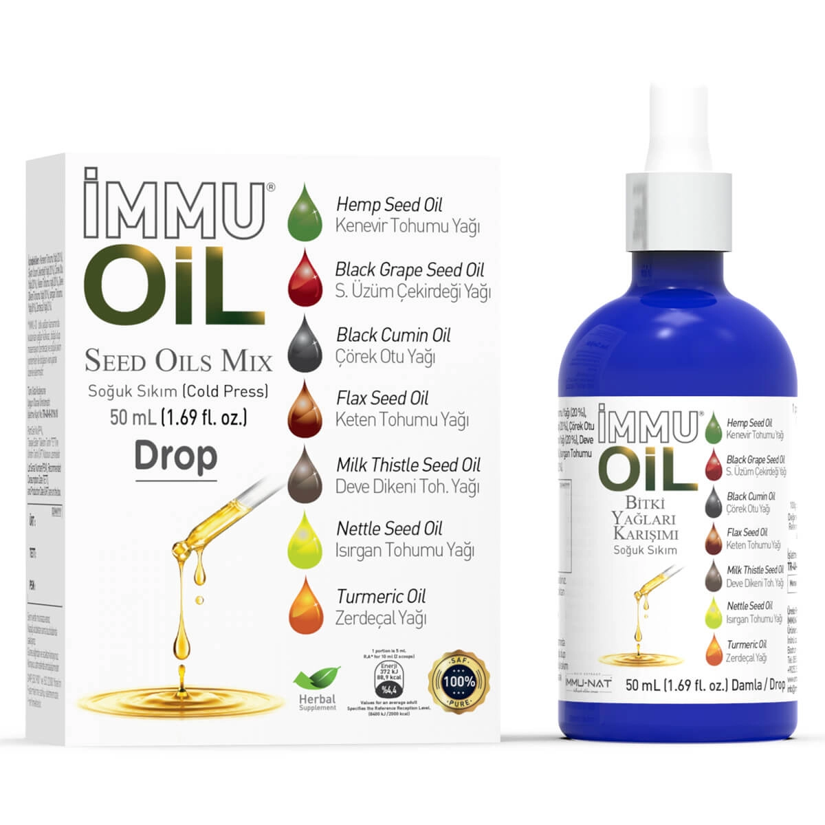İmmu-Nat İmmu Oil 50 ML Drop Damla Sıvı Ekstraktı