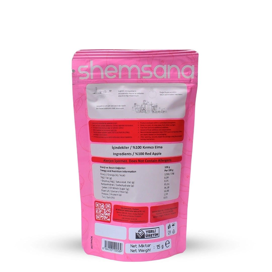 Shemsana Kurutulmuş Kırmızı Elma 15 Gram Paket