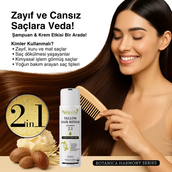 Naturaline Kuyruk Yağı Şampuanı 2/1 Arada 400 Ml