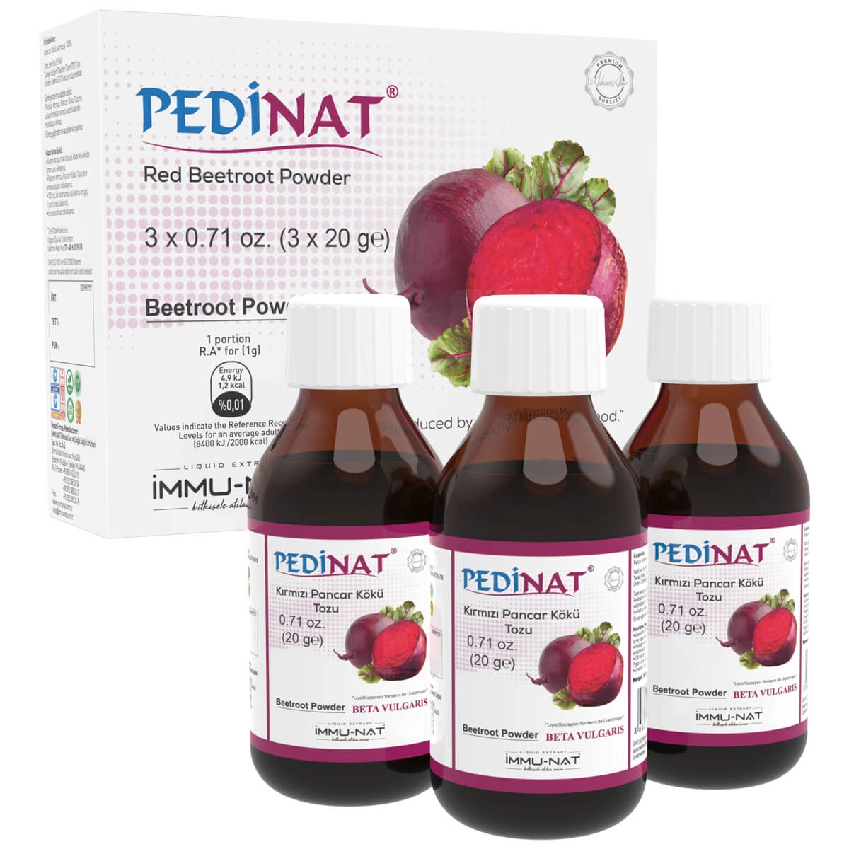 Immu-Nat Pedinat Kırmızı Pancar Kökü Tozu 3×20 ML
