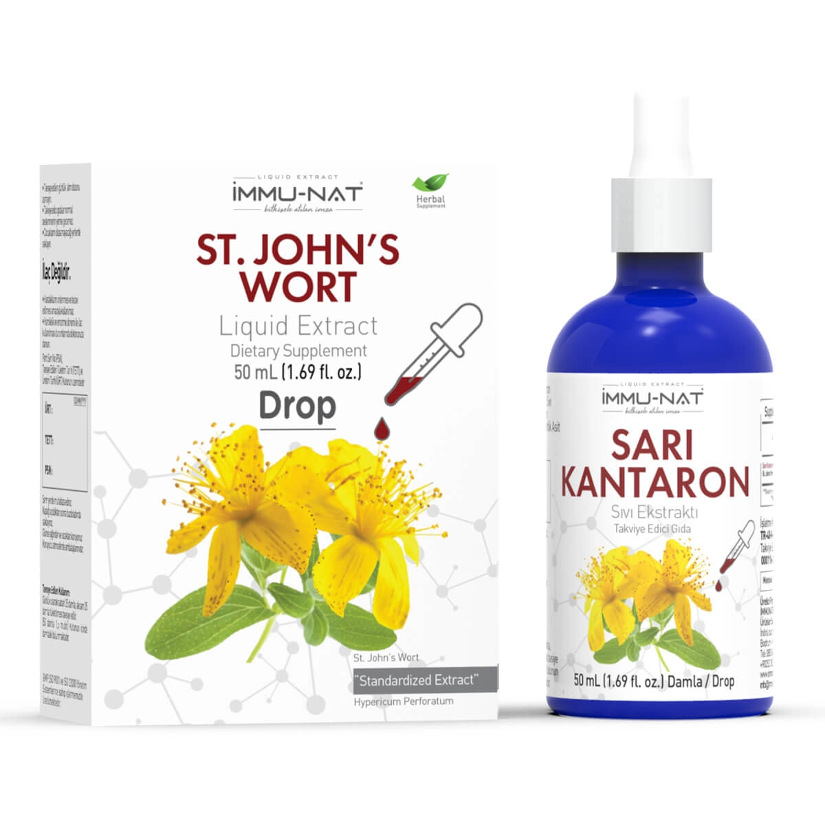 İmmu-Nat Sarı Kantaron 50 ML Drop Damla Sıvı Ekstraktı