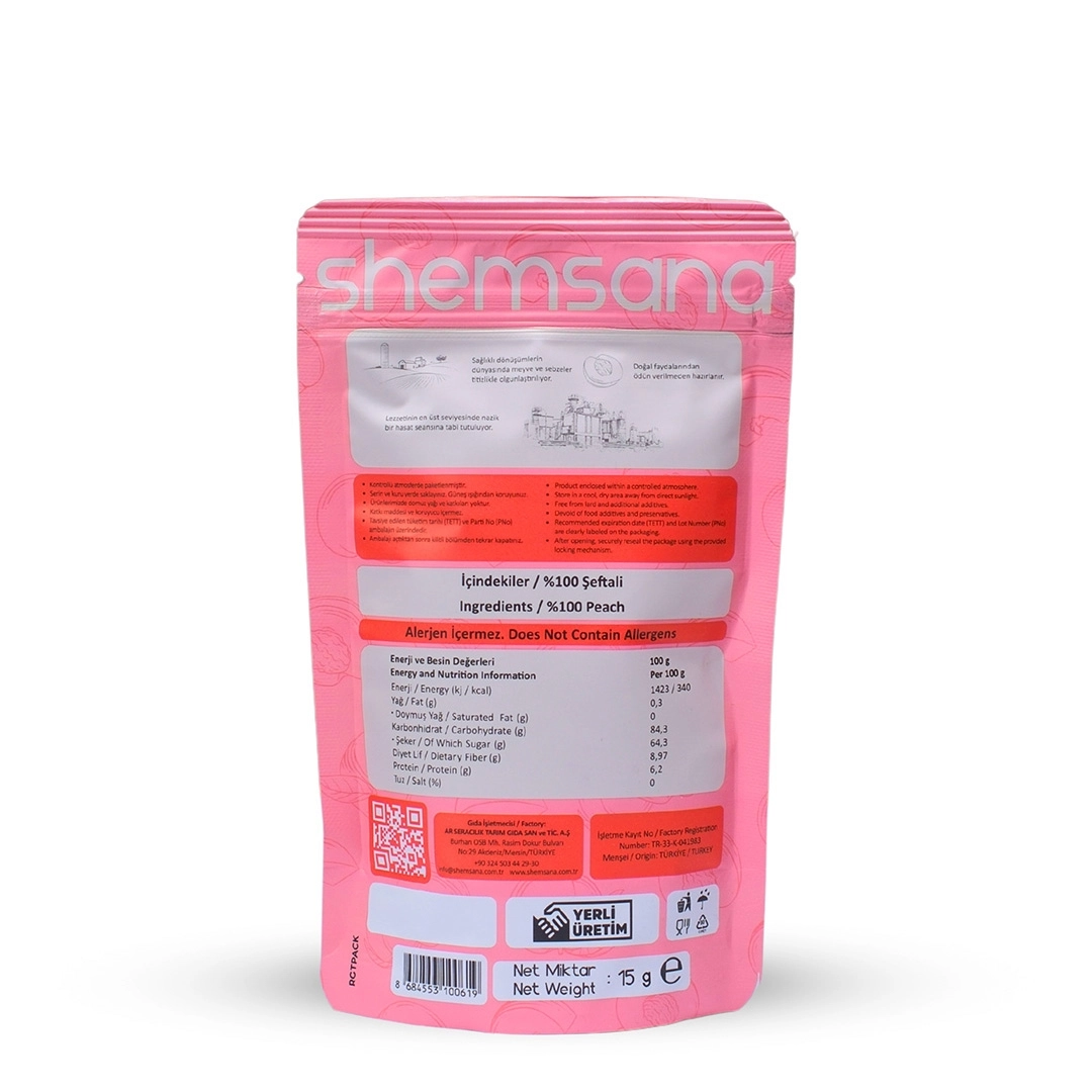 Shemsana Kurutulmuş Şeftali 15 Gram Paket