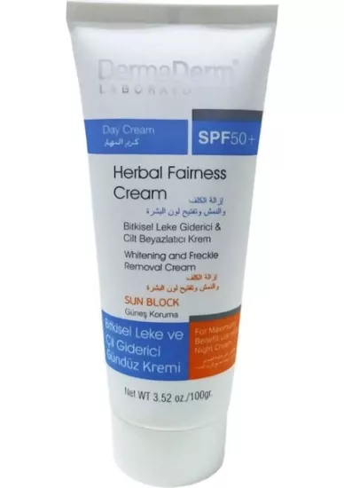 Dermaderm ’’Bitkisel Leke Giderici&Cilt Beyazlatıcı Krem (Gündüz Kremi)’’ 100 g Koli 12 Adet