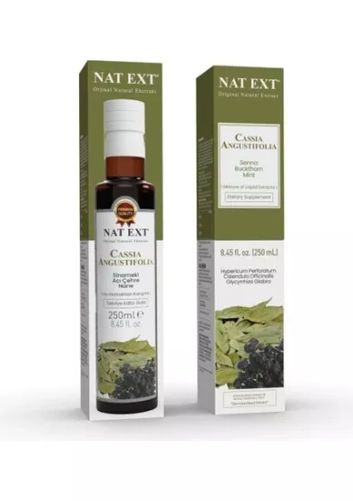 Nat Ext Cassia Angustifolia (Sinameki) – Acı Çehre – Nane Sıvı Ekstratı Karışımlı 250 Ml Koli 12 Adet