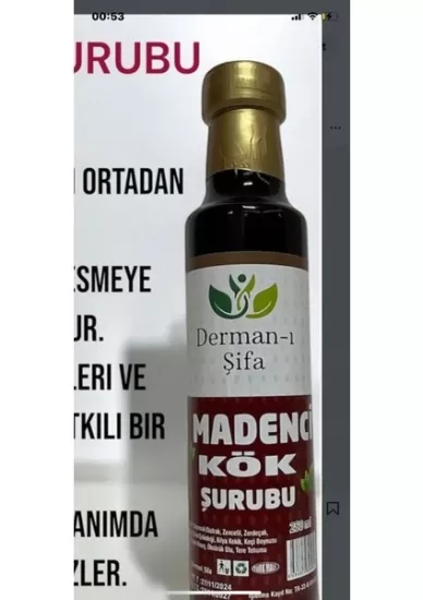 Derman-I Şifa Madenci Kök Şurubu 250 Ml