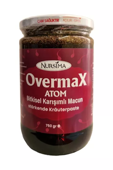 Nursima Overmax Atom Bitkisel Karışımlı Macun 750 Gr Koli 12 Adet