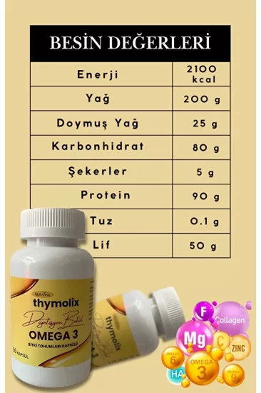 Thymolix Omega 3 Bitki Tohumları Kapsülü 60 Adet