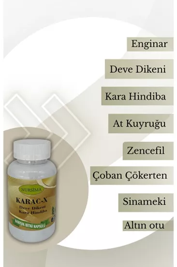 Nursima Karac-X Deve Dikeni Kara Hindiba Karışık Bitki Kapsülü 60 Adet