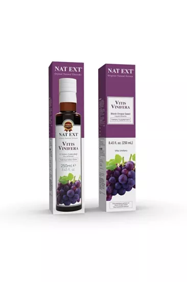 Nat Ext Vitis Vinifera (Siyah Üzüm Çekirdeği) Sıvı Ekstratı 250 Ml Koli 12 Adet
