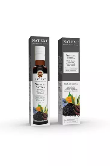 Nat Ext Nigella Sativa (Çörek Otu) – Zeytin Yaprağı – Yavşan Otu – Kudret Narı Karışımlı 250 Ml Koli 12 Adet