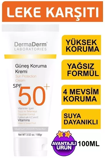 Dermaderm Güneş Koruma Kremi spf 50+ 100 g Koli 12 Adet