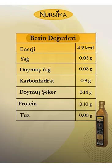 Nursima Fit X Nitro Detox Sirkesi Pet Şişe 500 Ml