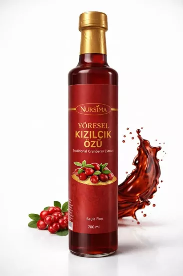 Nursima Yöresel Kızılcık Özü 700 Ml Koli 15 Adet